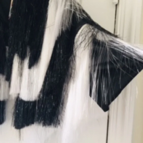 Fringe +Co Black And White Tinsel Jacket - Picture 8 of 12